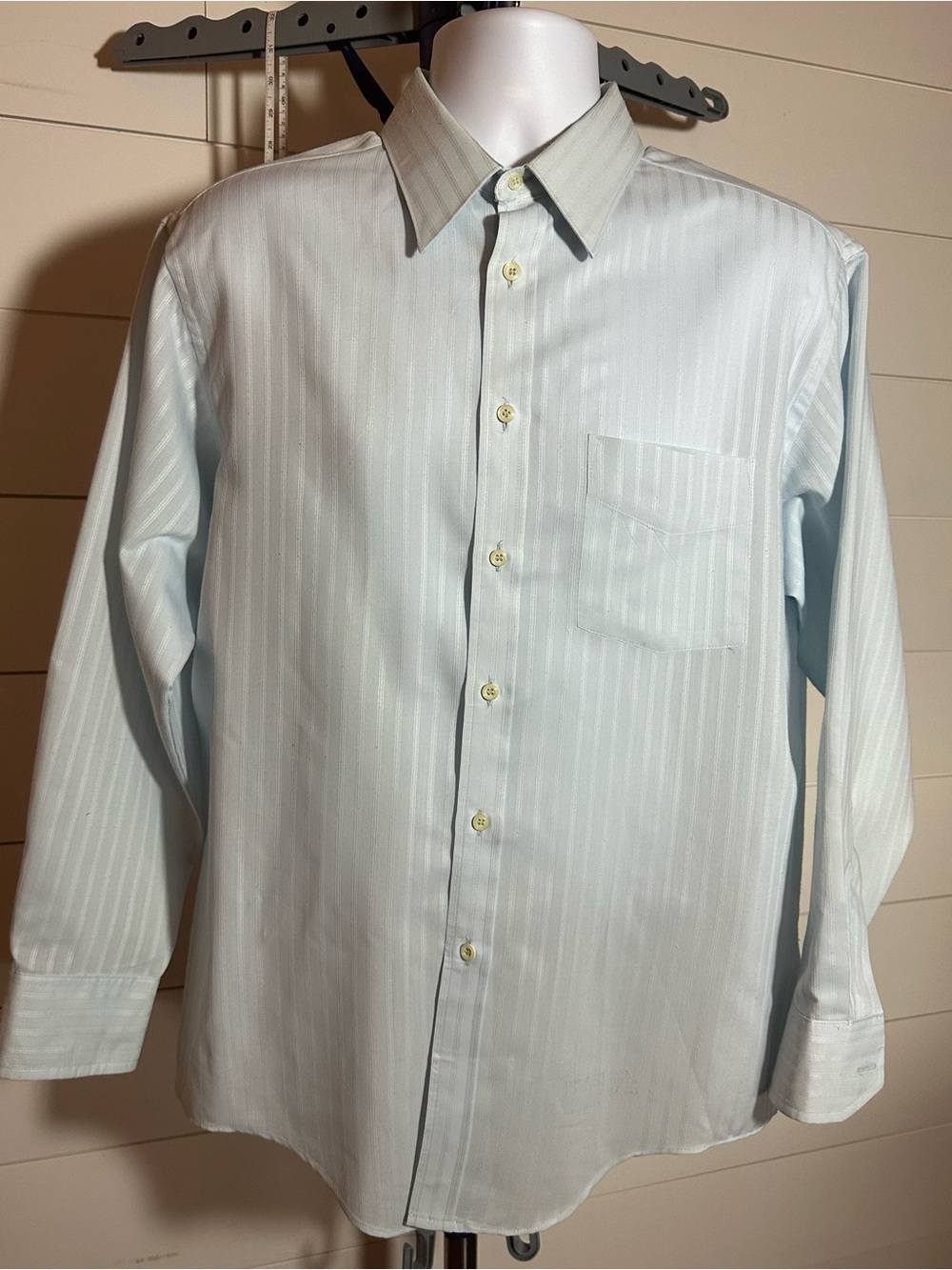 #204- Men's Light Blue Stripe Dress Shirt -
